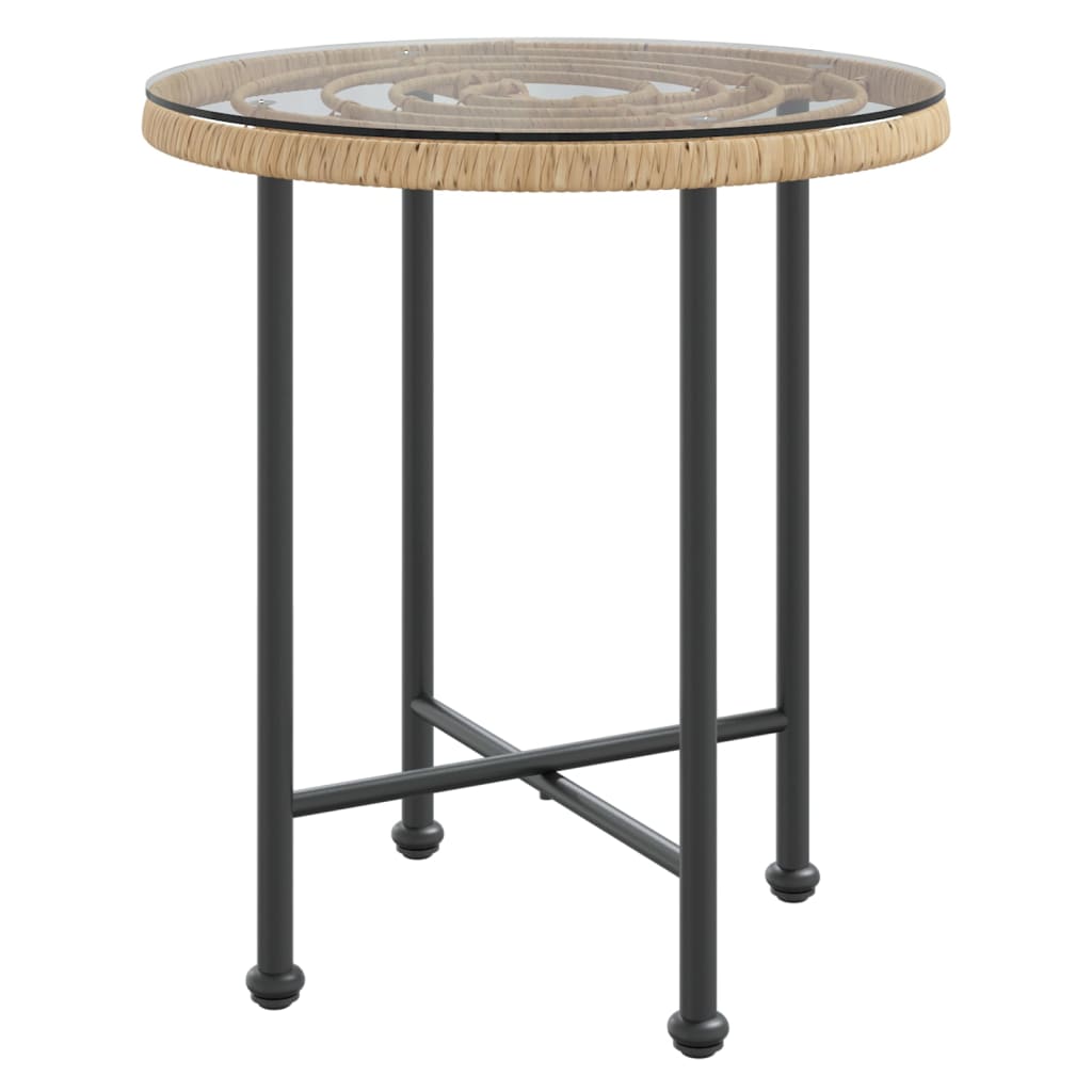 Mesa de comedor de vidrio templado y acero 50 cm