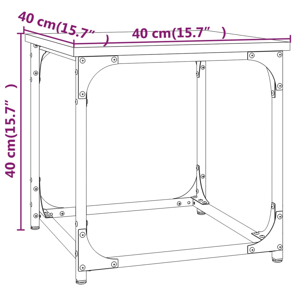 Mesa auxiliar de madera negro 40x40x40 cm