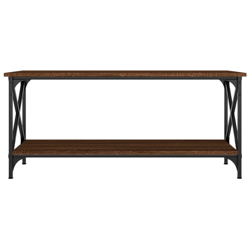 Mesa de centro madera y hierro roble marrón 100x45x45 cm vidaXL