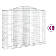 Vetonek Cestas gaviones 8 uds forma de arco hierro 200x30x160/180 cm