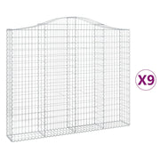 Vetonek Cestas gaviones 9 uds forma de arco hierro 200x30x160/180 cm