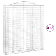 Cestas de gaviones 12 uds forma de arco hierro 200x30x220/240cm V1499 Vetonek