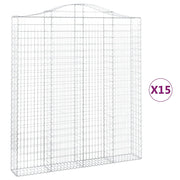 Cestas de gaviones 15 uds forma de arco hierro 200x30x220/240cm V1529 Vetonek