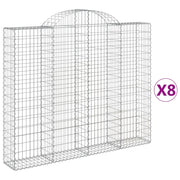 Cestas gaviones 8 uds forma de arco hierro 200x30x160/180 cm v7620 - Vetonek