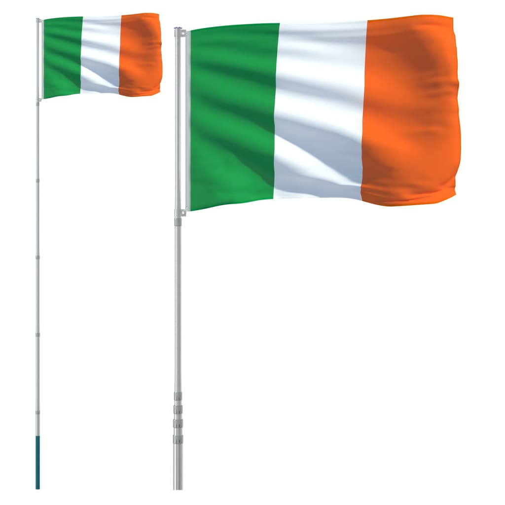 Mástil y bandera de Irlanda aluminio 5,55 m vidaXL