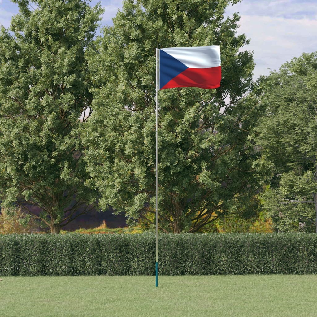 Vetonek Mástil y bandera de República Checa aluminio 5,55 m