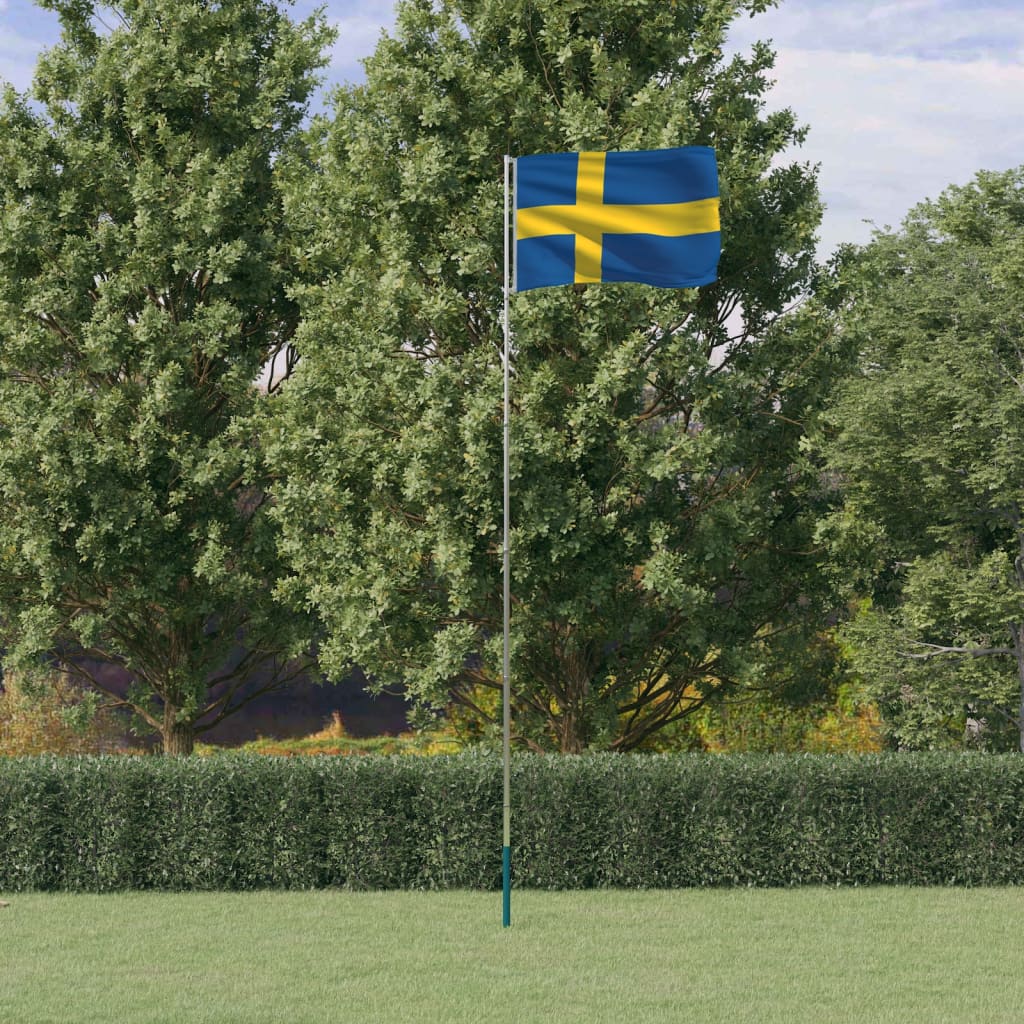 Vetonek Mástil y bandera de Suecia aluminio 5,55 m