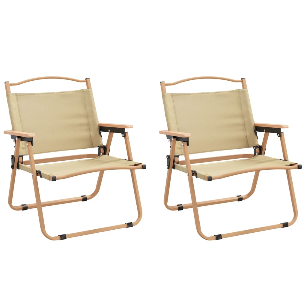 Sillas de camping 2 uds tela Oxford beige 54x43x59 cm vidaXL