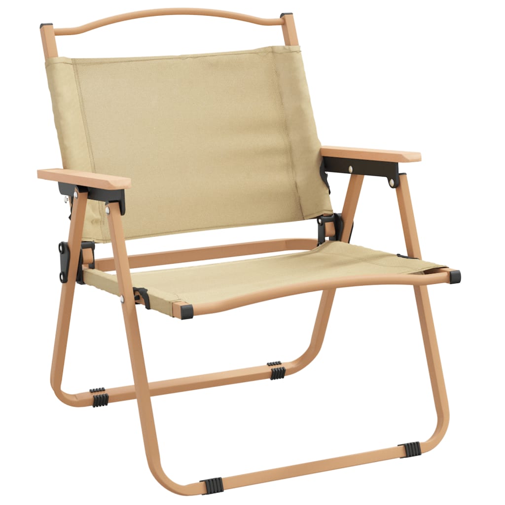 Sillas de camping 2 uds tela Oxford beige 54x43x59 cm vidaXL