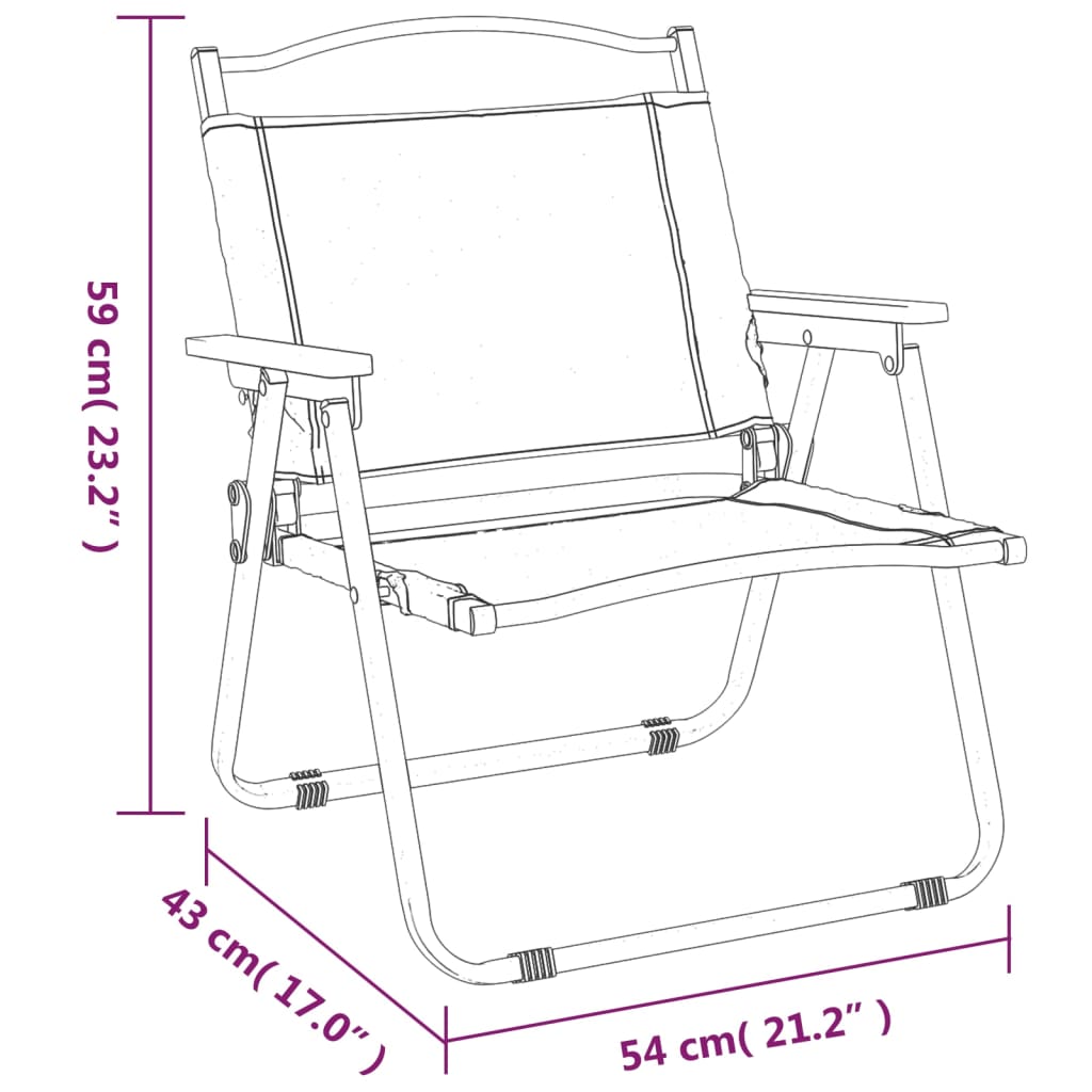 Sillas de camping 2 uds tela Oxford beige 54x43x59 cm vidaXL