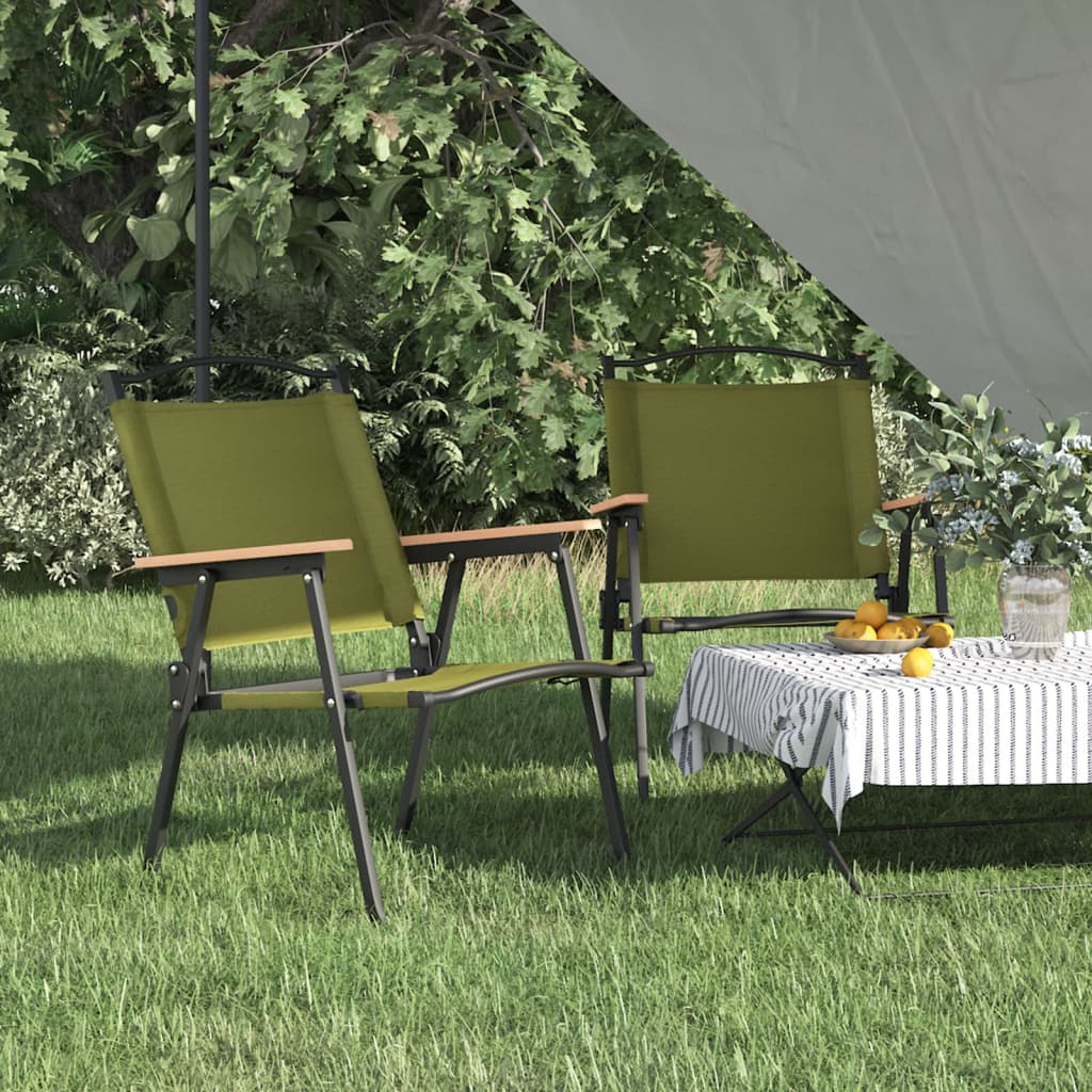 Vetonek Sillas de camping 2 uds tela Oxford verde 54x55x78 cm