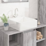 Lavabo cuadrado de cerámica blanco 37x37x13 cm v7759 Vetonek