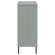 Zapatero patas de metal oslo madera maciza gris 95x35x86 cm v8060 - Vetonek