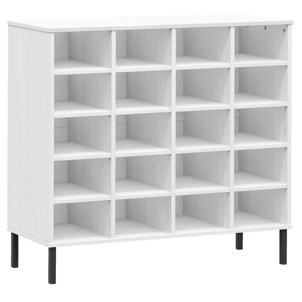 Pernas de metal zapatero Oslo maciza branco 95x35x86 cm