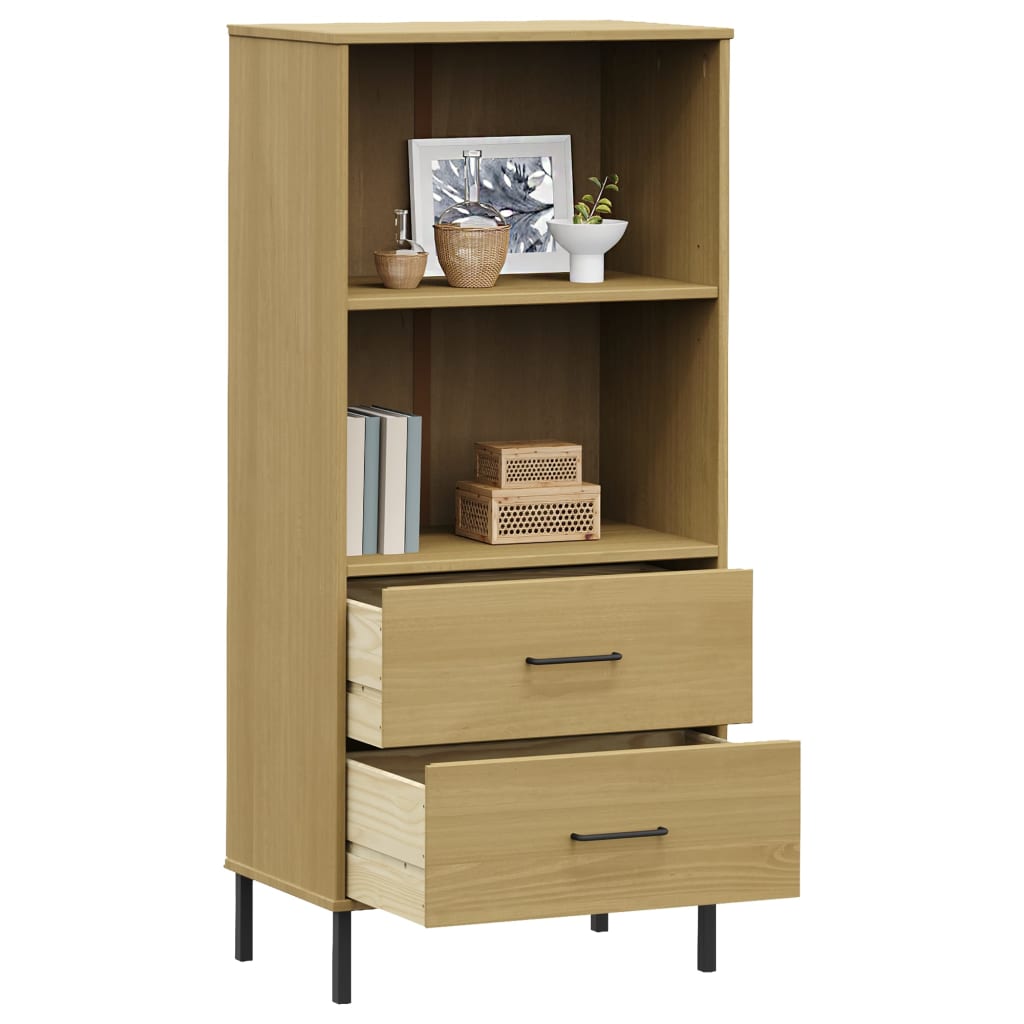 Bookstore con 2 bozze Oslo Wood Brown 60x35x128.5 cm