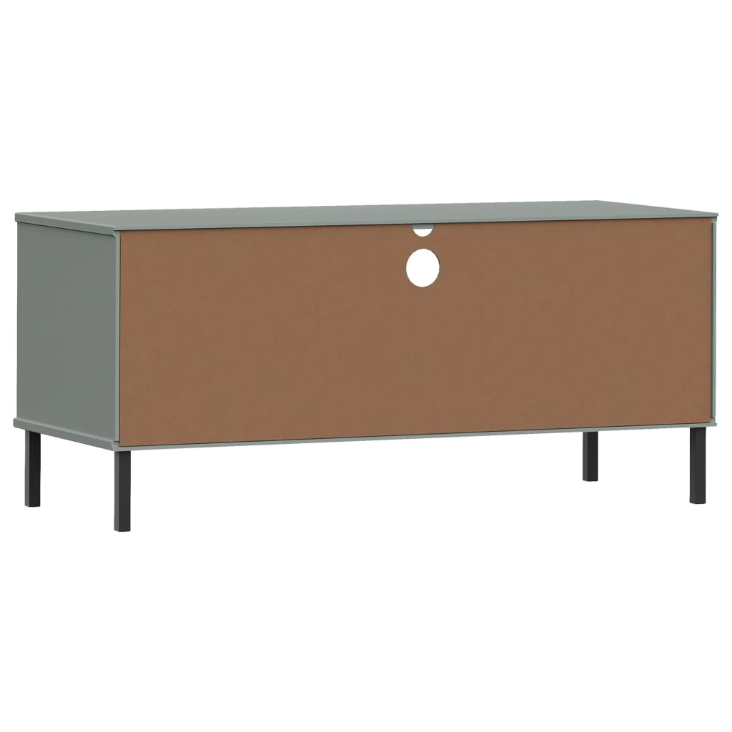 Mueble de TV con patas de metal OSLO madera maciza pino gris vidaXL