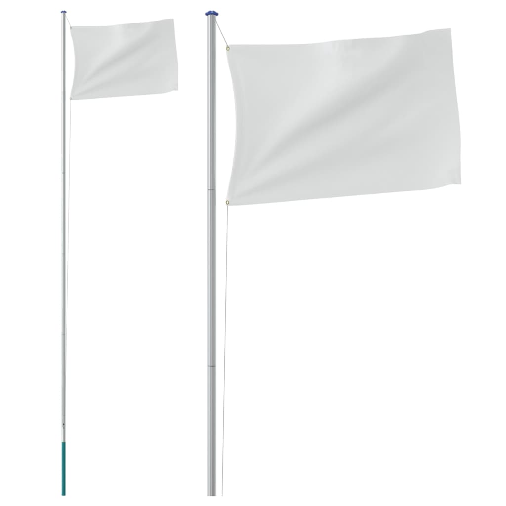 Mástil de bandera modular aluminio plateado 6,23 m vidaXL