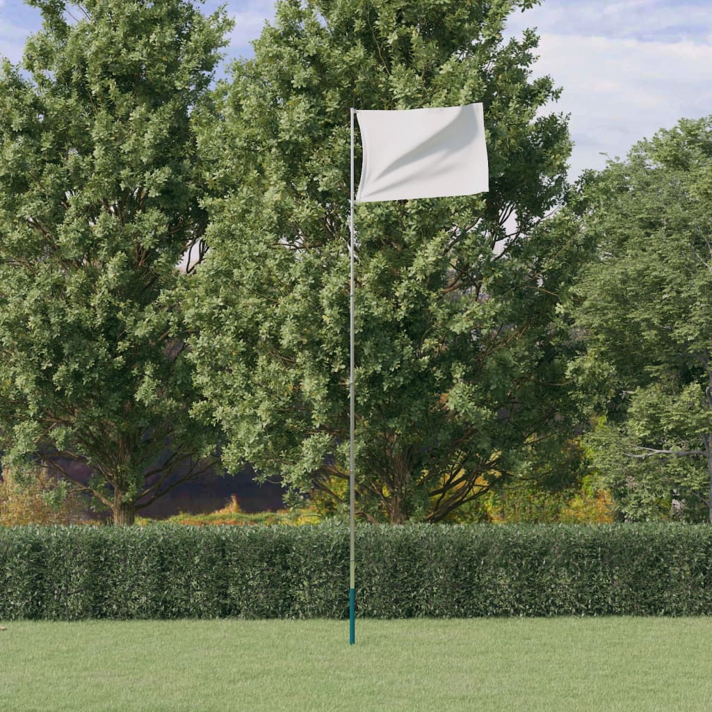 Vetonek Mástil de bandera telescópico aluminio plateado 5,55 m