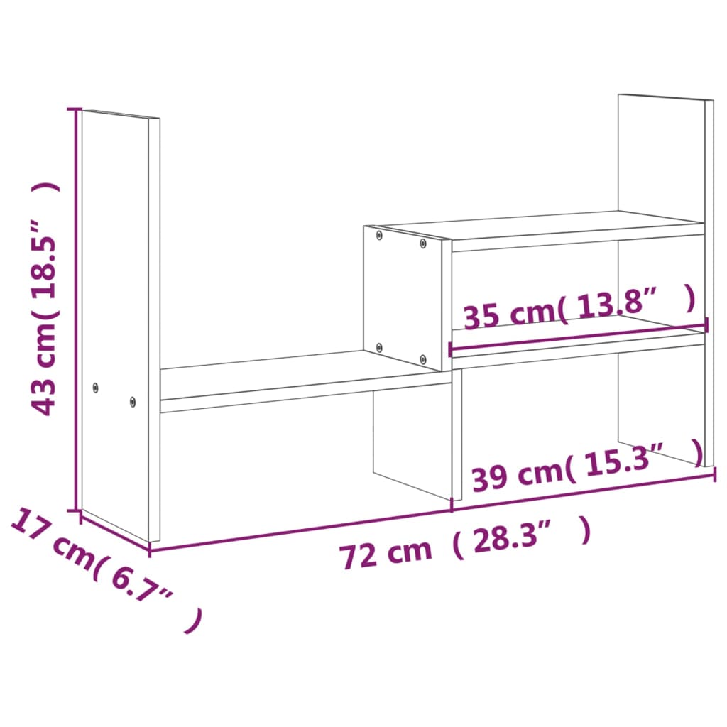 Pino Solid Wood Monitor unterstützt (39-72) x17x43 cm