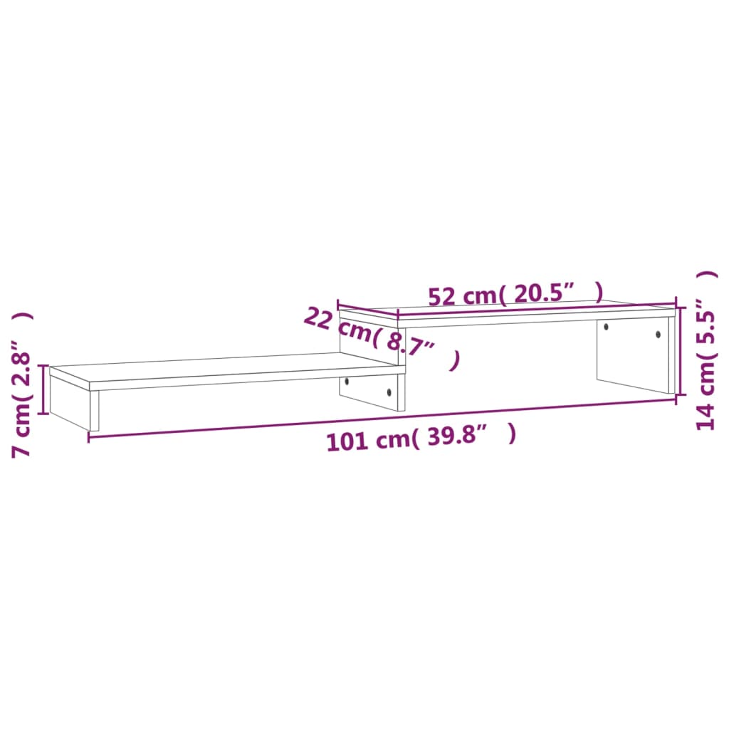 Pino Solid Wood Monitor Träger (52-101) x22x14 cm