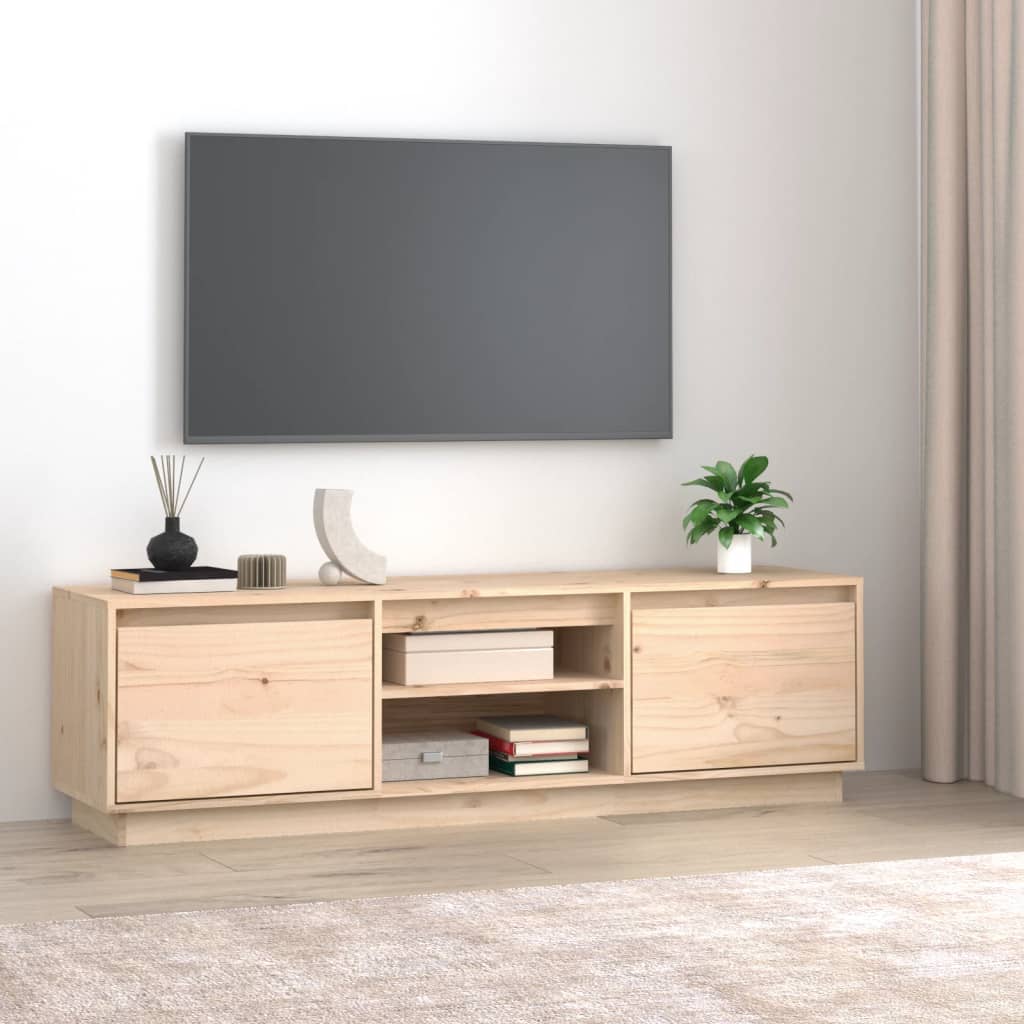 Vetonek Mueble de TV de madera maciza de pino 140x35x40 cm