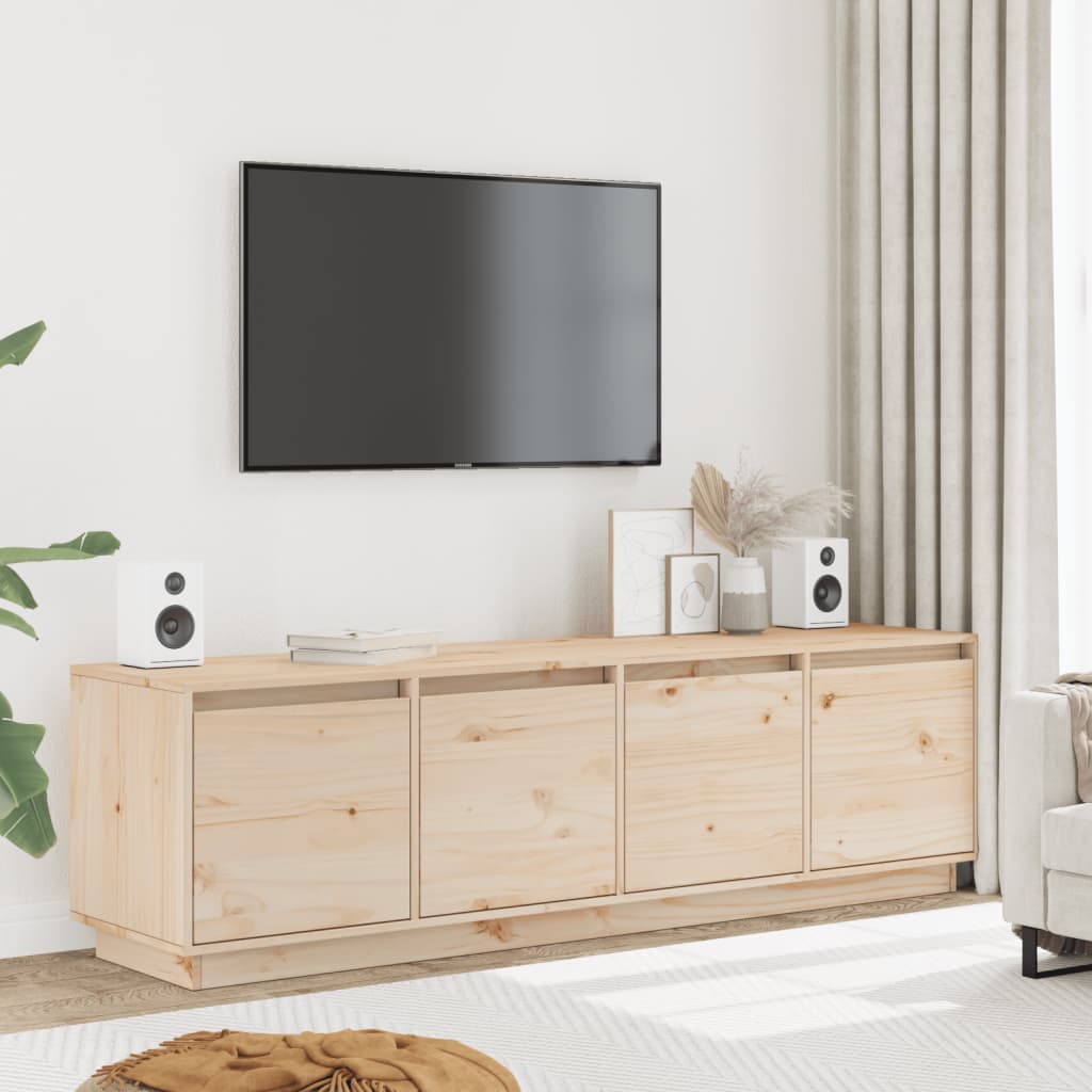 Vetonek Mueble de TV de madera maciza de pino 156x37x45 cm