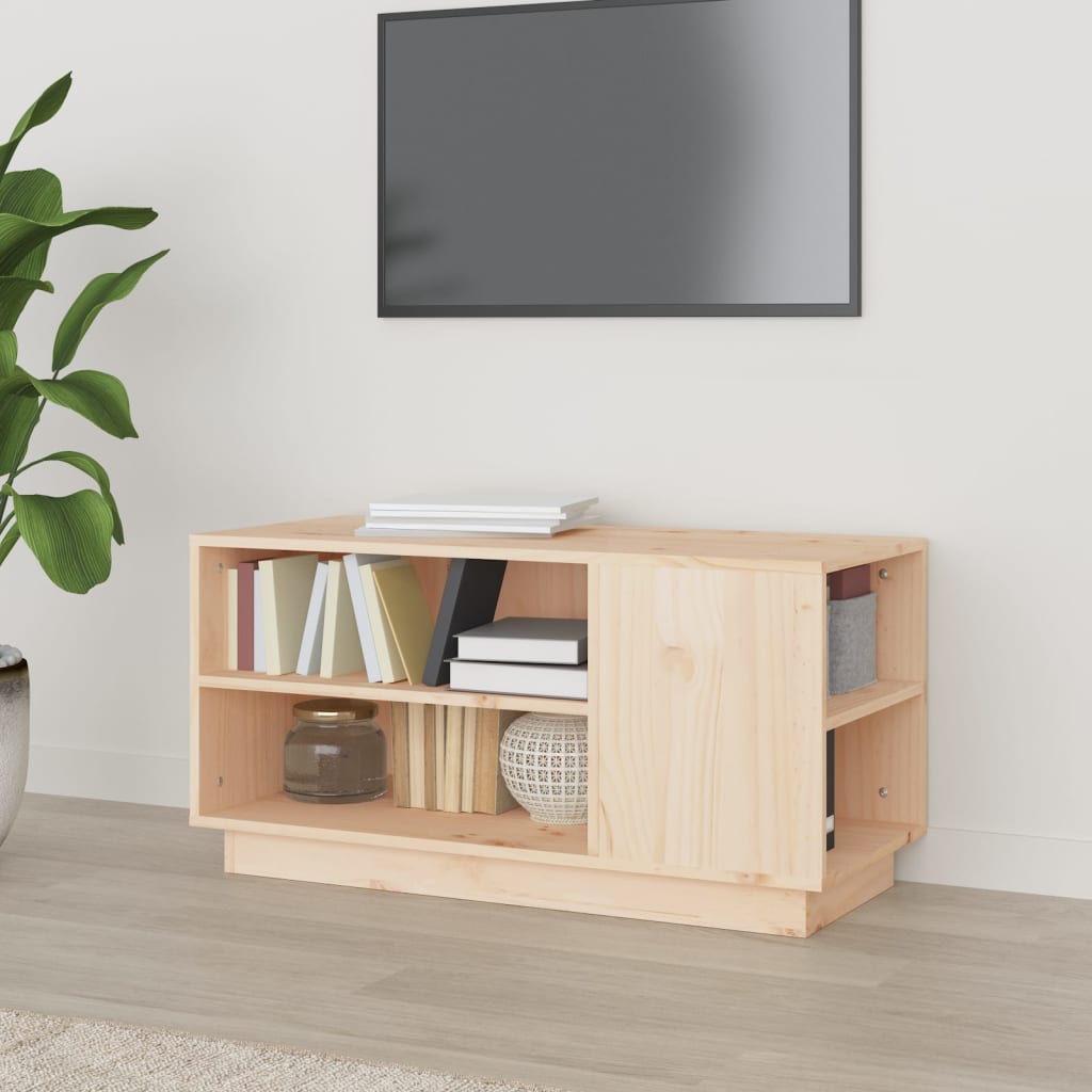 Vetonek Mueble de TV de madera maciza de pino 80x35x40,5 cm