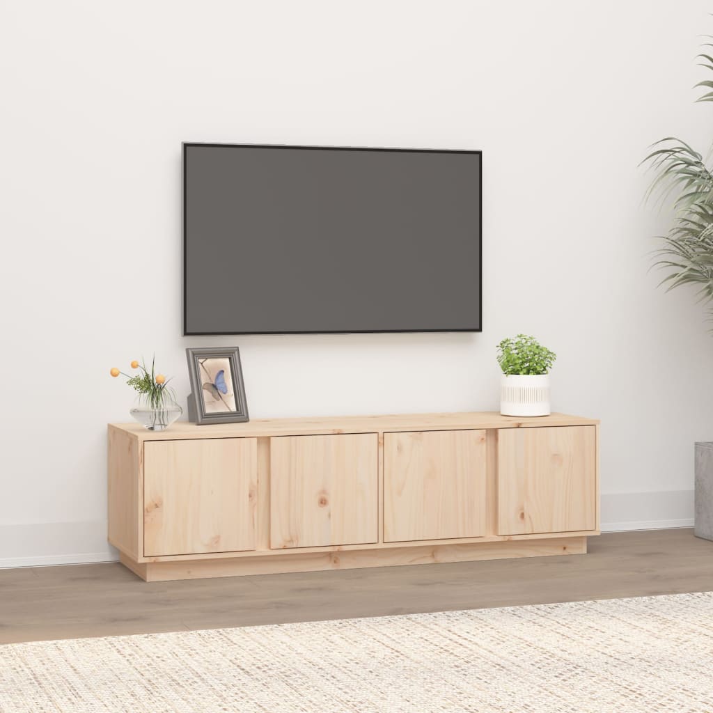 Vetonek Mueble de TV de madera maciza de pino 140x40x40 cm