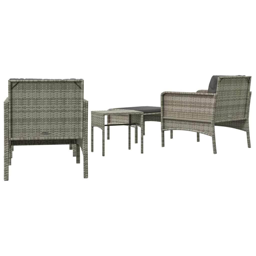 Set de muebles de jardín 5 pzas y cojines ratán sintético gris vidaXL