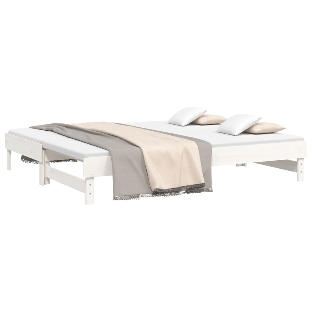 Sofá Removável cama de madeira branca de pinheiro 2x (80x200) cm