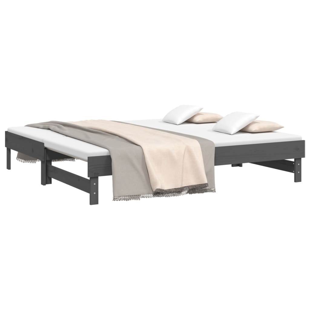 Divano letto rimovibile senza materasso grigio 2x (90x190) cm