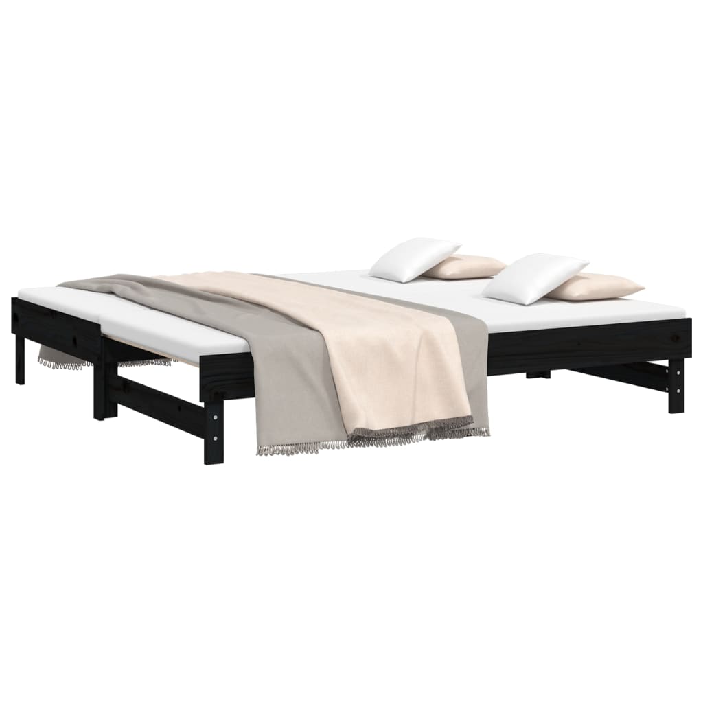 Sofá cama extraíble sin colchón negro 2x(90x190) cm