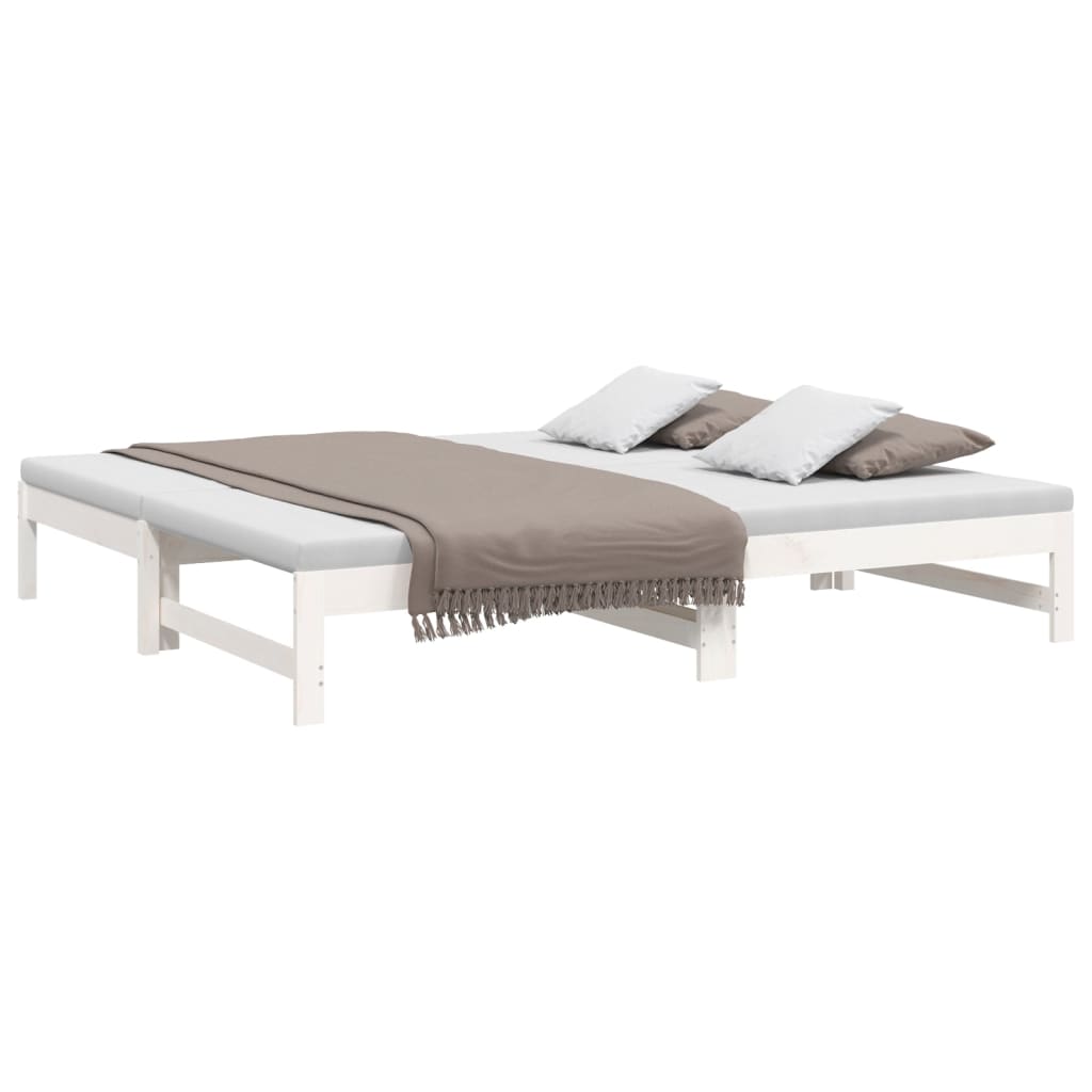 Canapé lit amovible sans matelas blanc 2x (90x190) cm