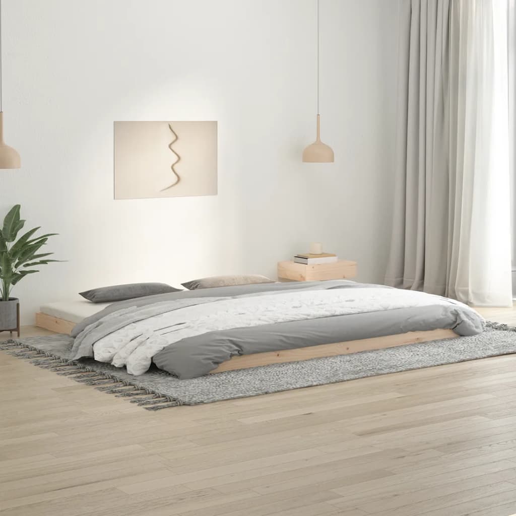 Vetonek Estructura de cama sin colchón madera maciza de pino 200x200 cm