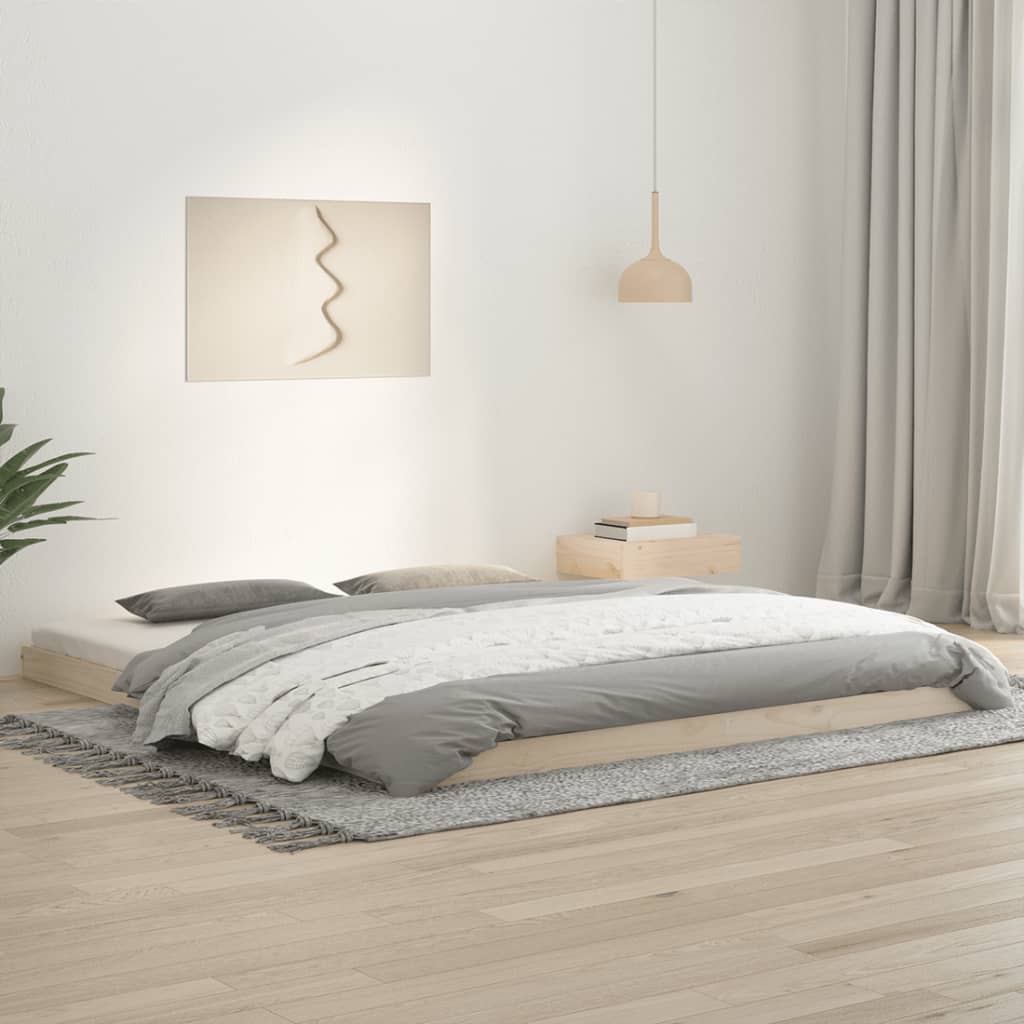 Vetonek Estructura de cama sin colchón madera maciza de pino 180x200 cm