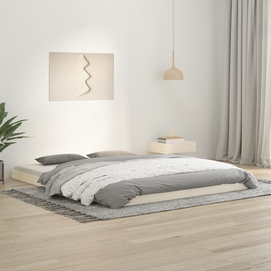 Vetonek Estructura de cama sin colchón madera maciza de pino 160x200 cm