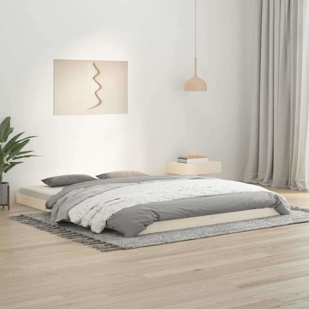 Vetonek Estructura de cama sin colchón madera de pino blanca 150x200 cm