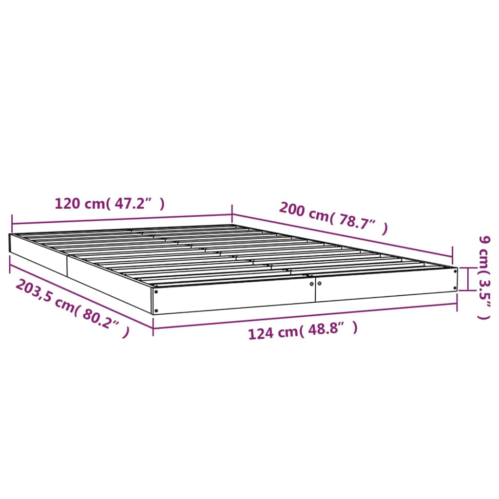 Estructura de cama sin colchón madera de pino blanca 120x200 cm vidaXL