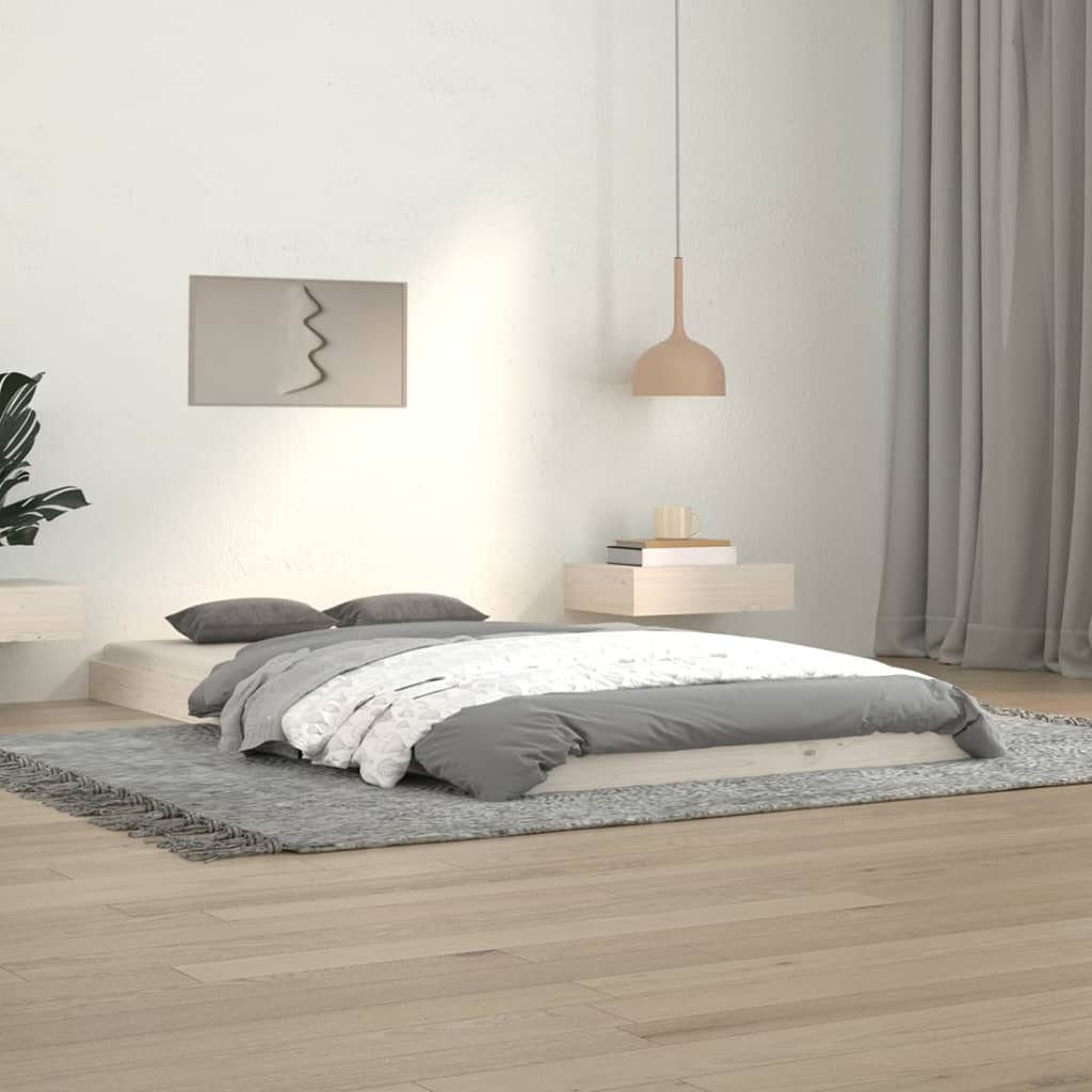 Vetonek Estructura de cama madera maciza de pino blanco 100x200 cm