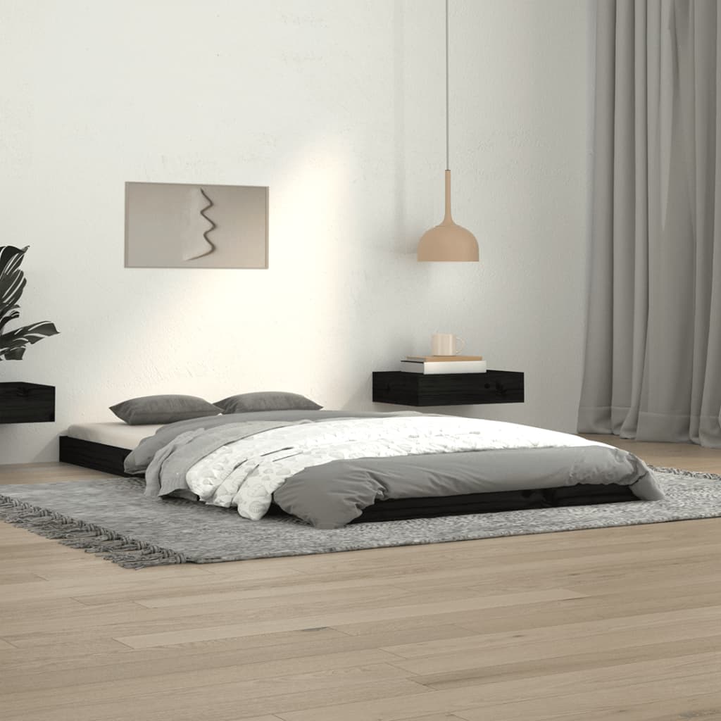 Vetonek Estructura de cama madera maciza de pino negro 100x200 cm