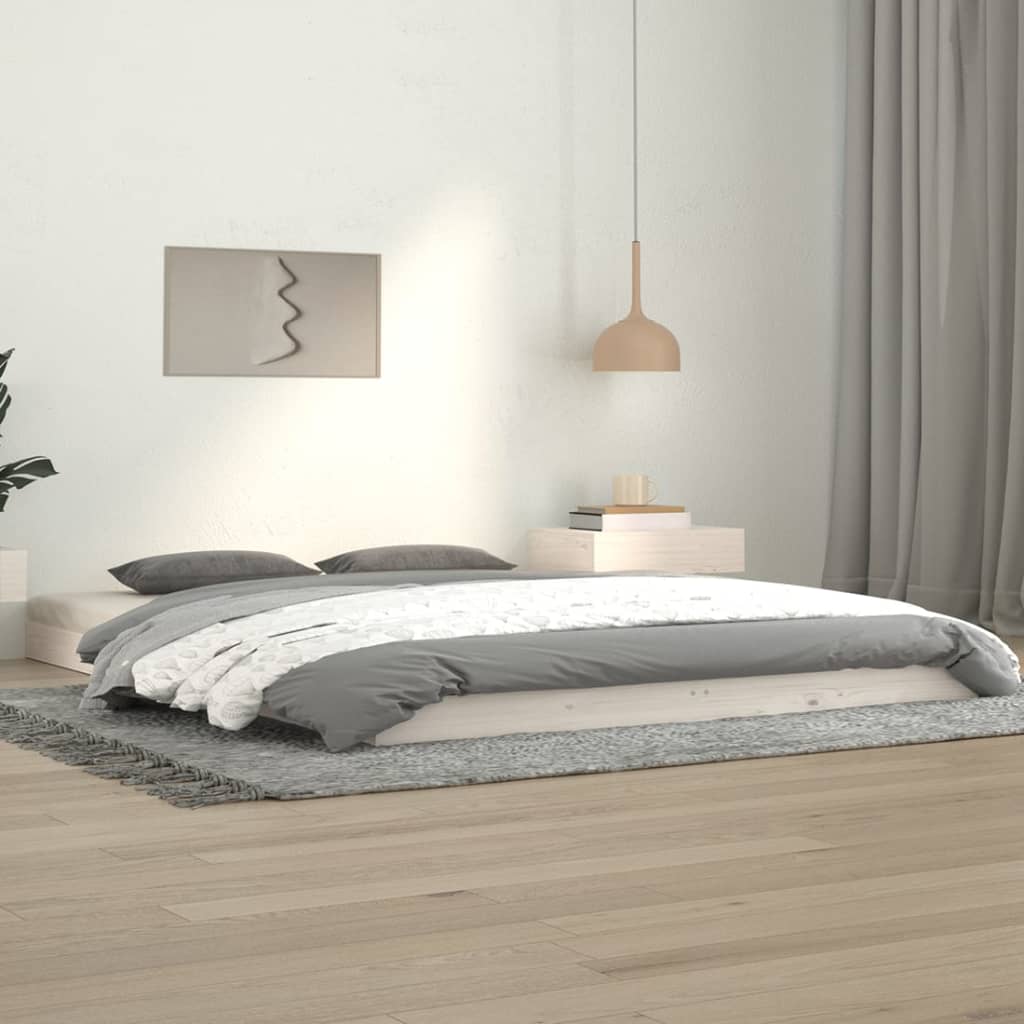 Vetonek Estructura de cama sin colchón madera de pino blanca 140x190 cm