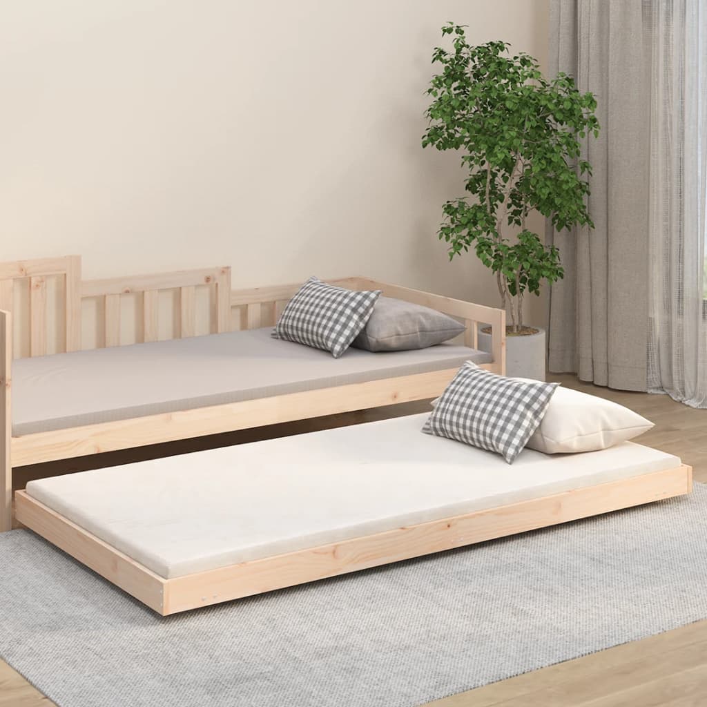 Vetonek Estructura de cama sin colchón madera maciza de pino 100x200 cm