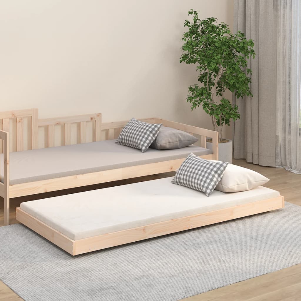 Vetonek Estructura de cama sin colchón madera maciza pino 75x190 cm