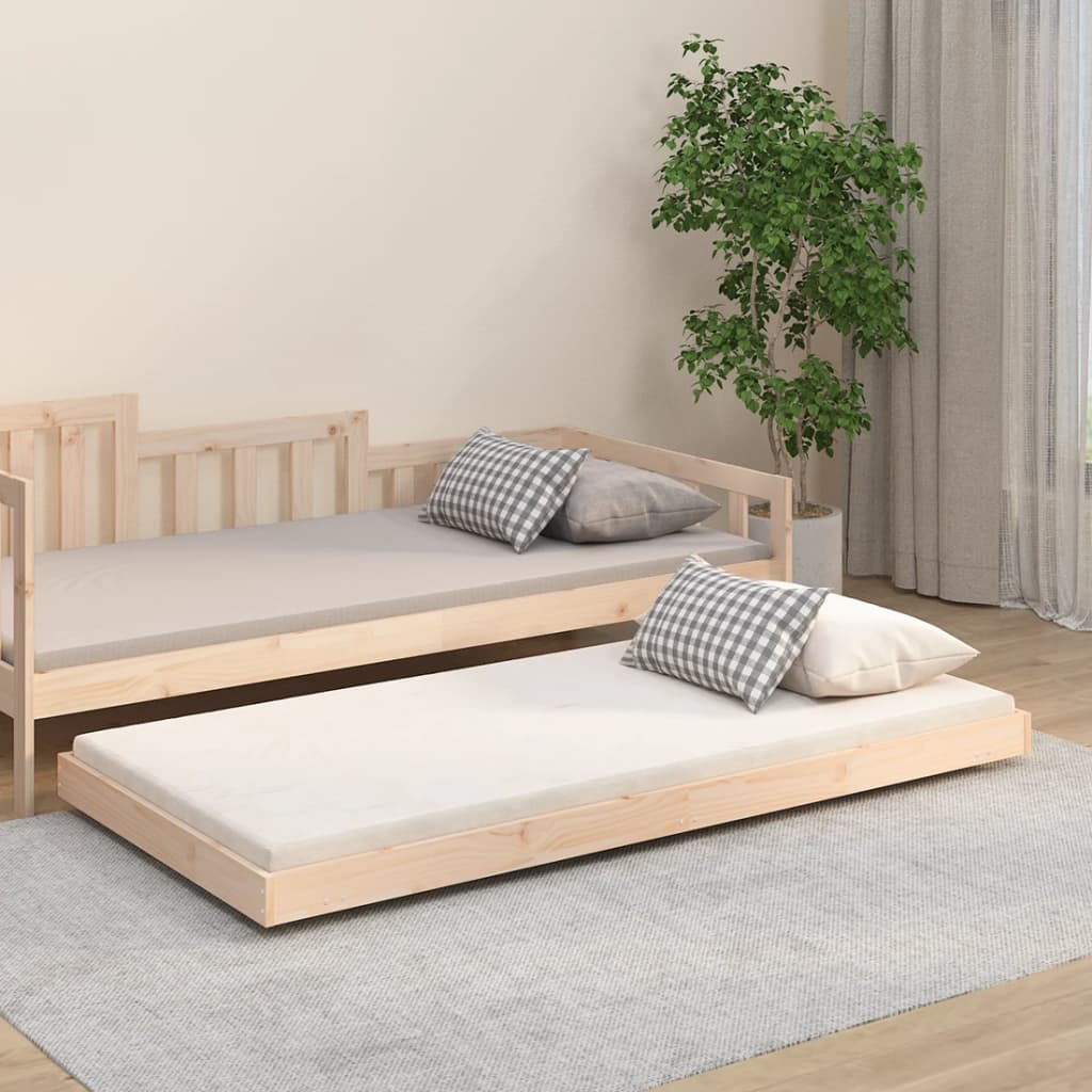 Estructura de cama sin colchón madera maciza pino 75x190 cm v0347 Vetonek