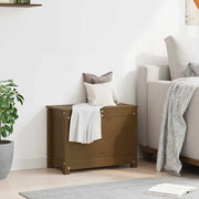 Caixa de arrumação em madeira maciça de pinho castanho mel 60x32x45,5 cm - Vetonek