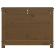Caixa de arrumação em madeira maciça de pinho castanho mel 60x32x45,5 cm - Vetonek