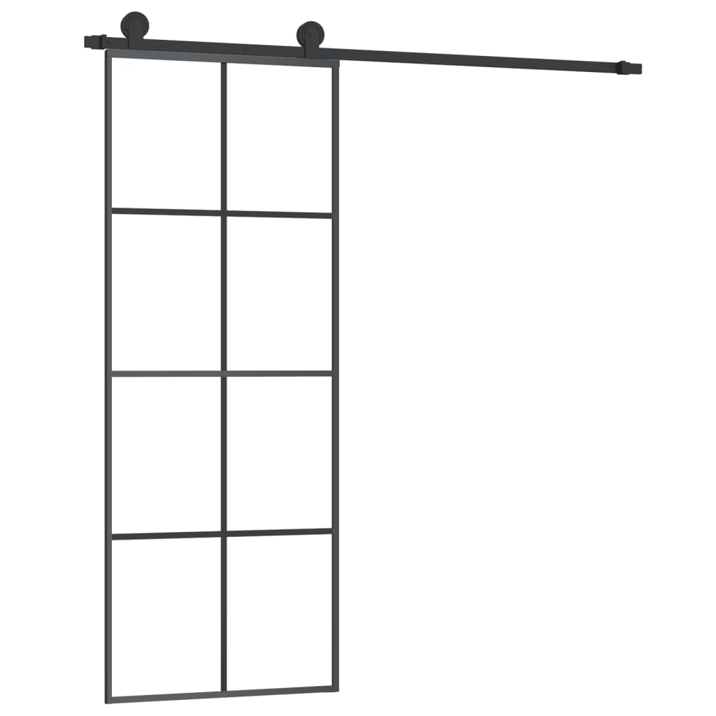 Sliding door with ESG glass hardware set aluminum 76x205 cm 