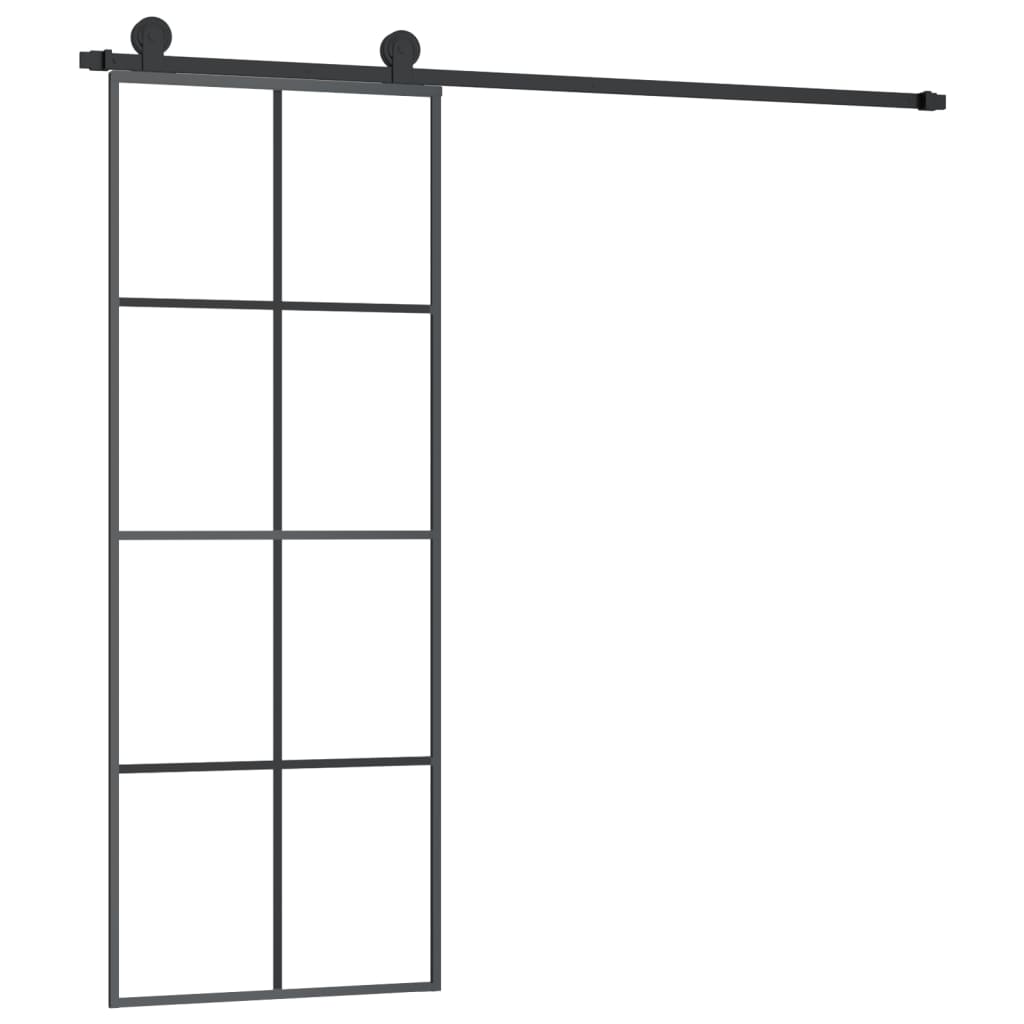 Sliding door with ESG glass and aluminum hardware set 76x205 cm 