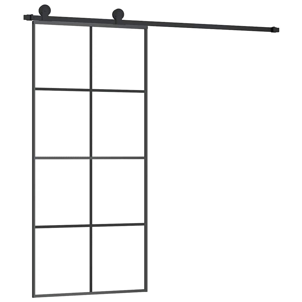 Sliding door with hardware set ESG glass aluminum 90x205 cm 