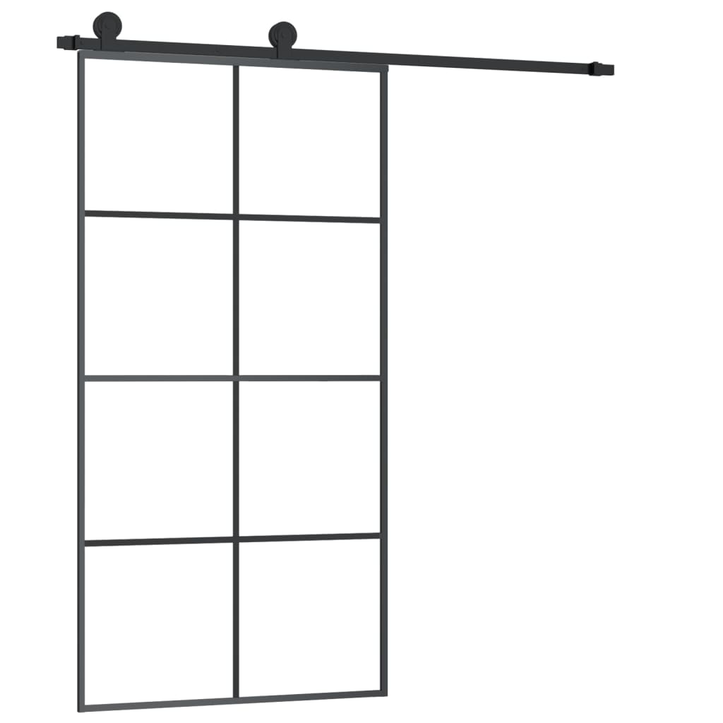 Sliding door hardware set for ESG glass, aluminum, 102.5x205 cm 